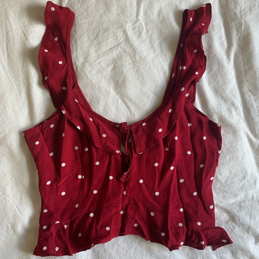 Red Cropped Blouse